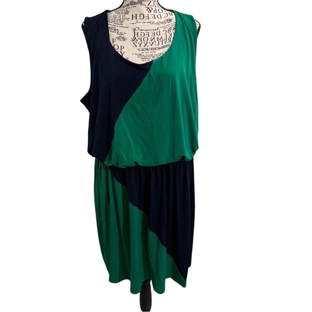 Enfocus woman green and black dress plus 20W